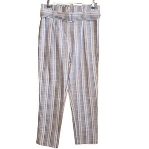 BLU PEPPER PAPERBAG WAIST BELTED CROP PANT HIGH WAIST COTTON100, SIZE MEDIUM NWT